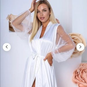 White bridal robe